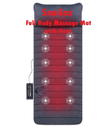 Snailax Memory Foam Full Body Massage Mat with Heat with 10 Vibration Motors & 6 Heating Pads, Back Massager Pad for Neck Back Waist Legs (Container product Without Box) - Imported from UK